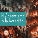 Ilustración de portada que muestra una escena caótica y de pesadilla en una oficina oscura y ardiente, con trabajadores desesperados.
