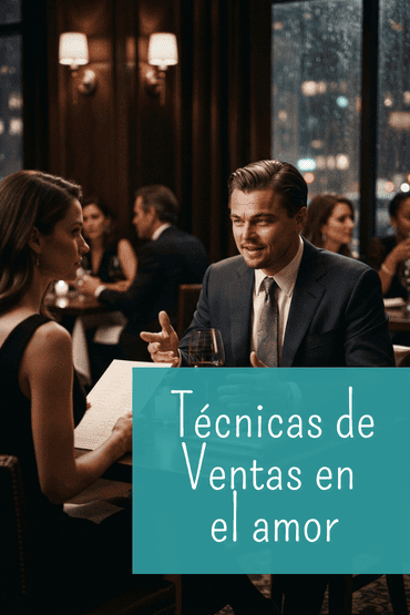 Un lobo de Wall Street en una cita romántica conquistando a una mujer con el manual de neuroventas.