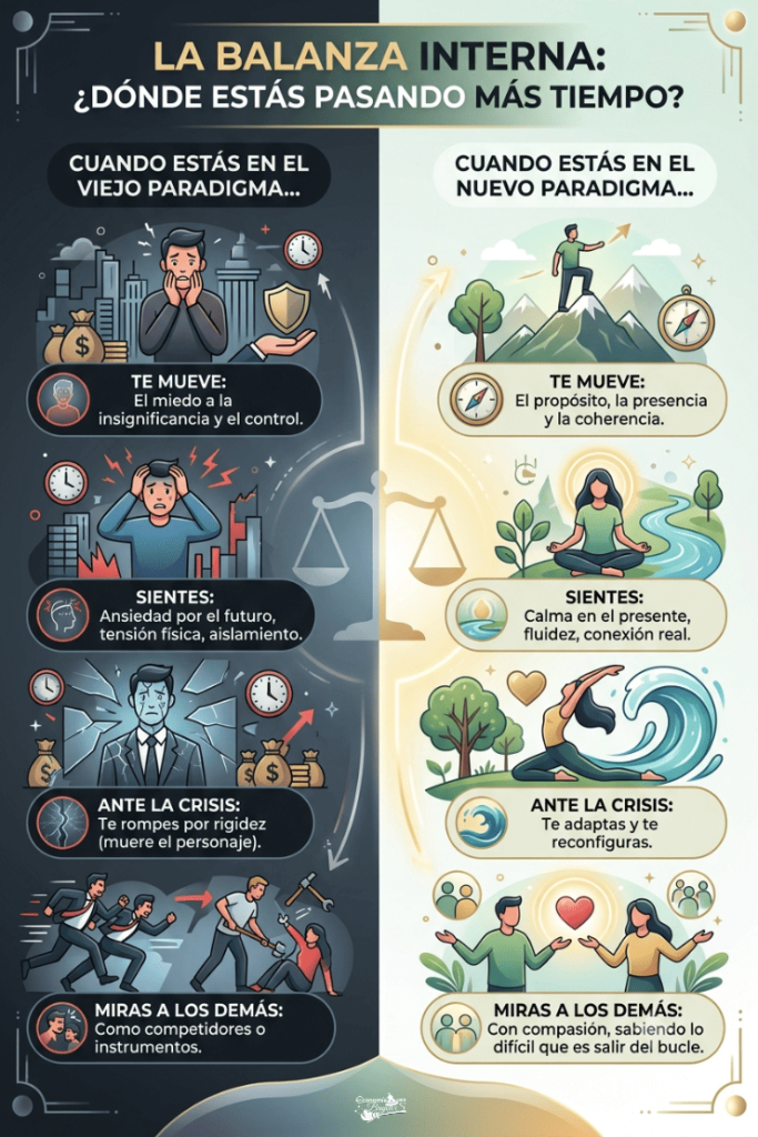 Infografía sobre el cambio de paradigma en el liderazgo.