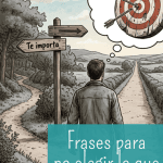 Persona ante dos caminos que representa el miedo a tomar decisiones y las frases que frenan lo que realmente importa.